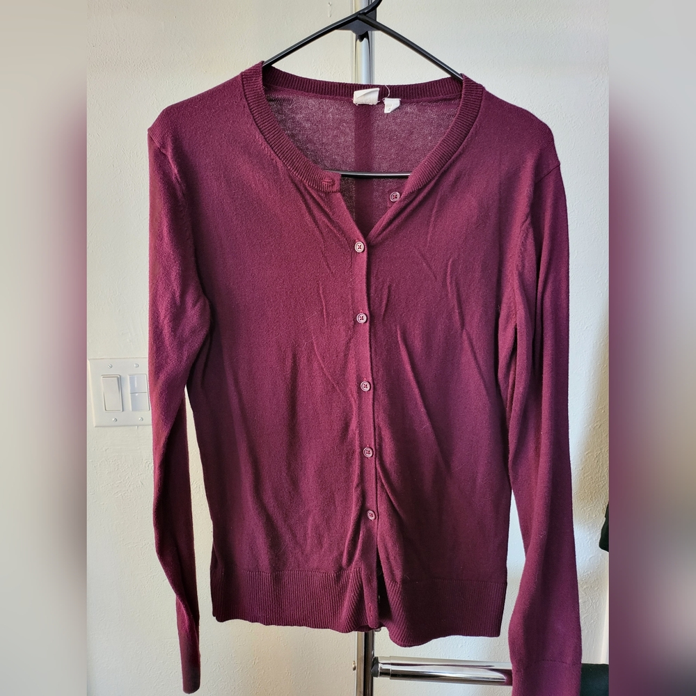 Gap Burgundy Cardigan Sweater